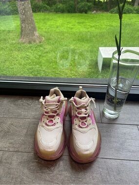 Balenciaga Pink and Cream Chunky Sneakers